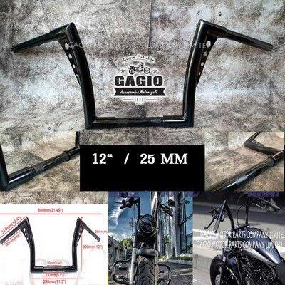 GAGIO MOTOR PARTS ガジオモーターパーツ Two-layer steel handle 12 inches high 25 mm ハンドルバー ハンドル