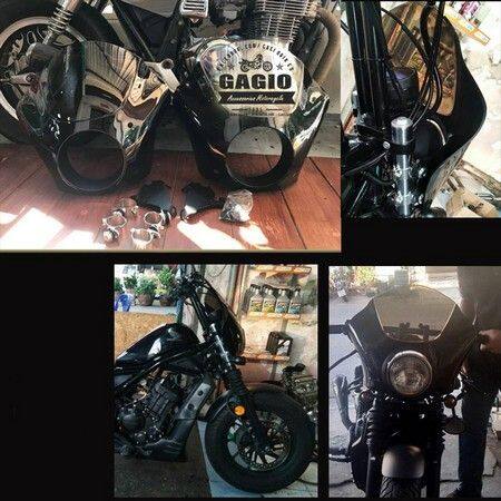 GAGIO MOTOR PARTS ガジオモーターパーツ Head fairings windshield with fork bracket ビキニカウル カウル関連 外装｜ウェビック　店 21,357円