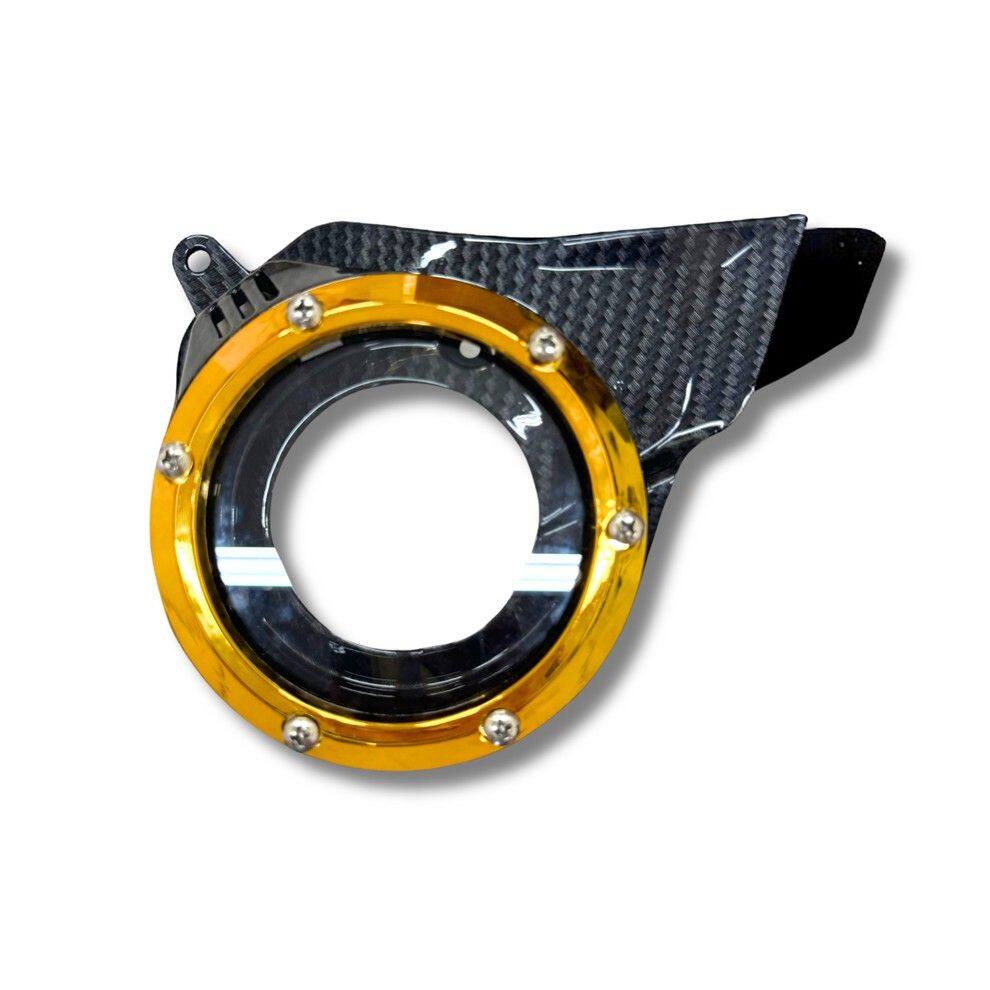 Achi Motorbike アチモーターバイク FAN COVER HONDA GIORNO+ 125 ホンダ クランクケースカバー エンジンパーツ エンジン COLOR：Carbon Film-Gold Ring
