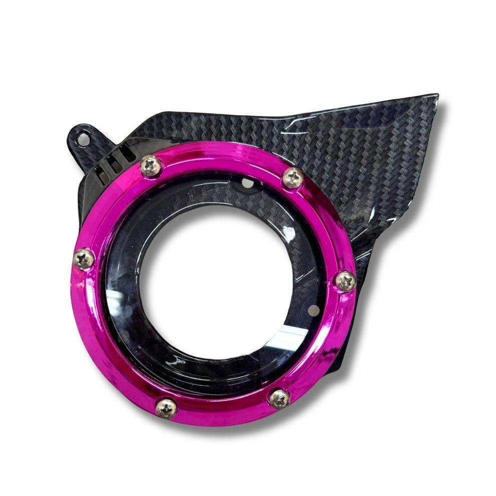 Achi Motorbike アチモーターバイク FAN COVER HONDA GIORNO+ 125 ホンダ クランクケースカバー エンジンパーツ エンジン COLOR：Carbon Film-Pink Ring