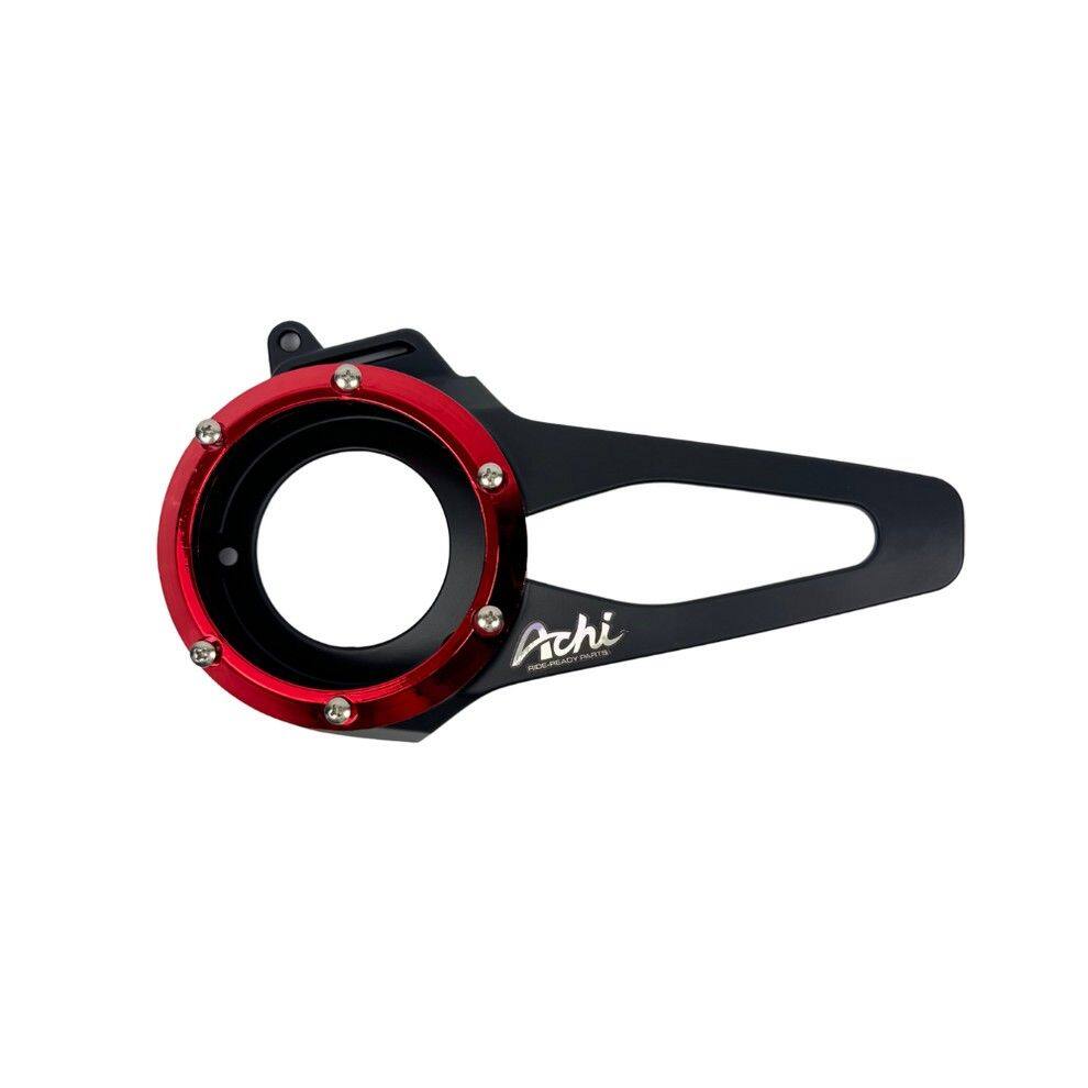 Achi Motorbike アチモーターバイク FAN COVER HONDA LEAD125 4-VALVE ENGINE LEAD 125 ホンダ クランクケースカバー エンジンパーツ エンジン COLOR:Matte Black - Red Ring