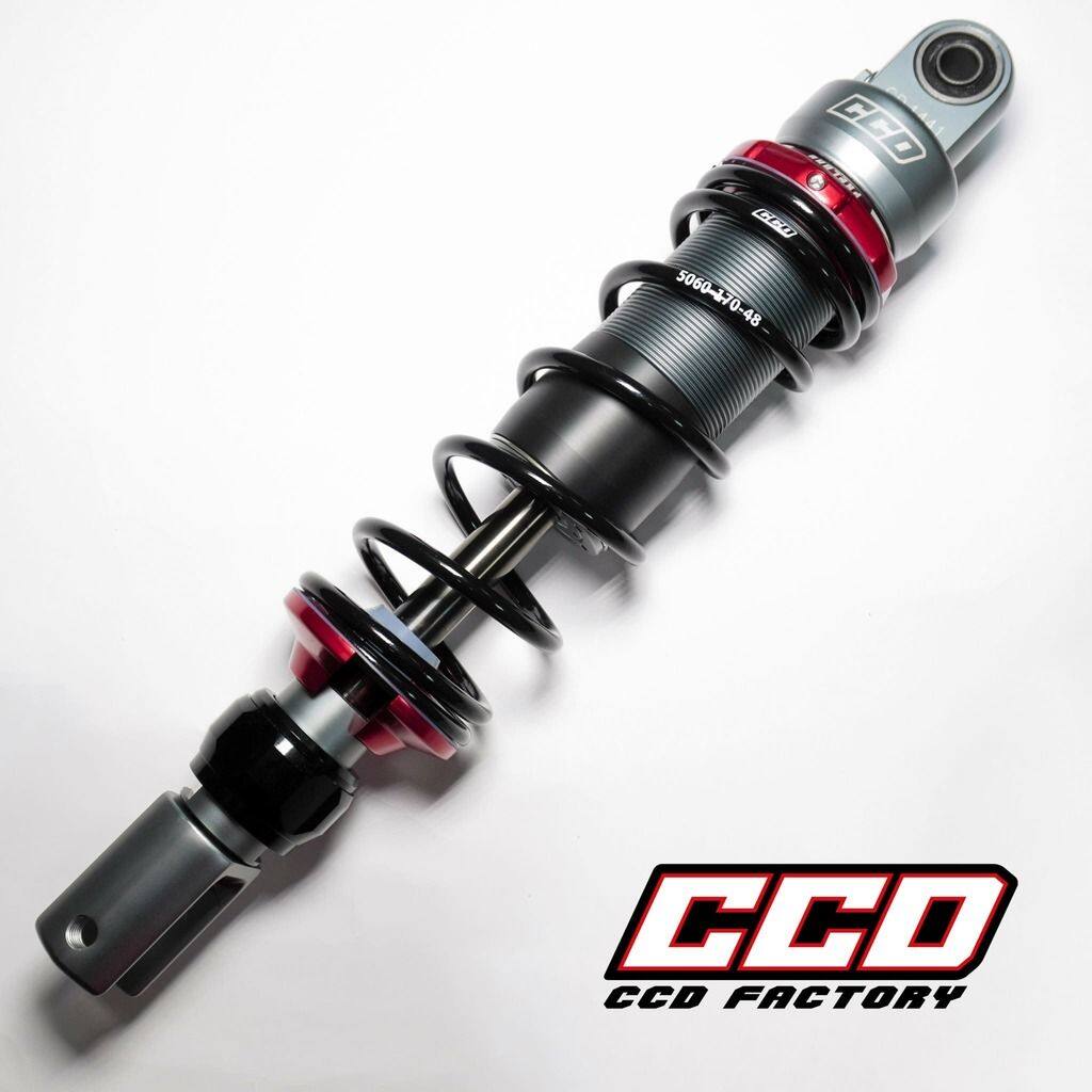 CCD Factory シーシーディーファクトリー CRS-C23 Rear Shock Absorber X FORCE YAMAHA ヤマハ リアサスペンション サスペンション 足回り Preload Ring ＆ Tray：Blue / Upper ＆ Lower Mounts ＆ Cylinder ＆ Air Valve：Titanium