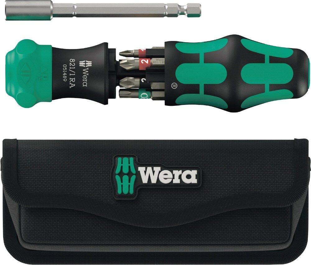 WERA ヴェラ ビット内蔵 差替式 ラチェットドライバー クラフトフォームコンパクト 28 RA ビット6本付 セット工具｜ウェビック　店 7,985円