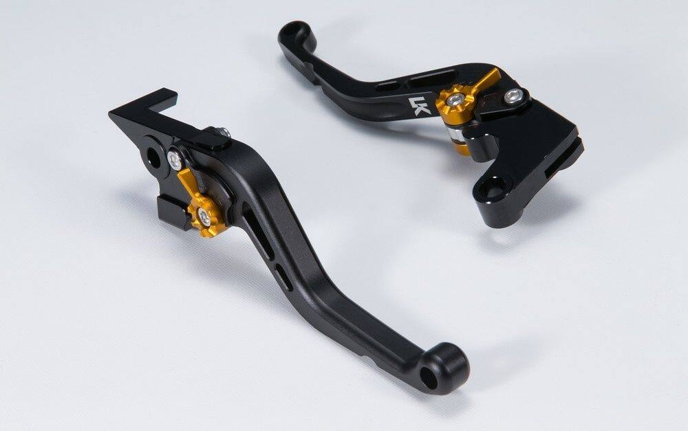 U-KANAYA ユーカナヤ スタンダードタイプ ショートアルミビレットレバーセット GSX-8TT GSX-8T SUZUKI スズキ ブレーキ・クラッチレバーセット ハンドル周辺パーツ ハンドル レバーカラー：マットブラック / アジャスターカラー：マットゴールド