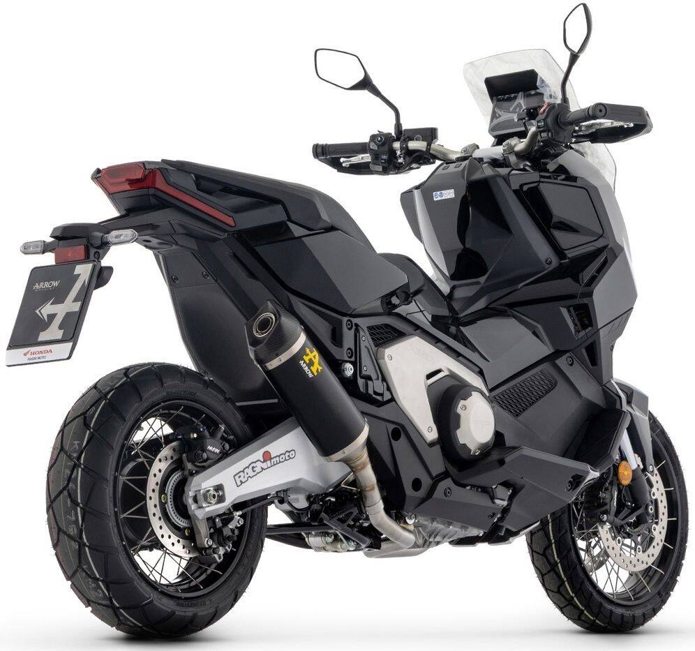ARROW アロー Race-Tech サイレンサー カーボンエンドキャップ付き - ショートバージョン X-ADV 750 HONDA ホンダ スリップオンマフラー マフラー サイレンサー材質：アルミニウム ダーク｜ウェビック　店