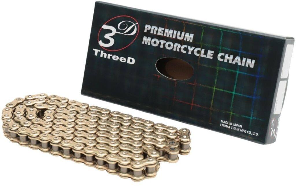 EKチェーン 江沼チェーン ThreeD スリード 530ZN ゴールド MLJ (カシメジョイント) NXリングシール CAGIVA カジバ DUCATI ドゥカティ HONDA ホンダ KAWASAKI カワサキ SUZUKI スズキ TRIUMPH トライアンフ YAMAHA ヤマハ bimota ビモータ チェーン 駆動系 リンク数：110L｜ウェビック　店