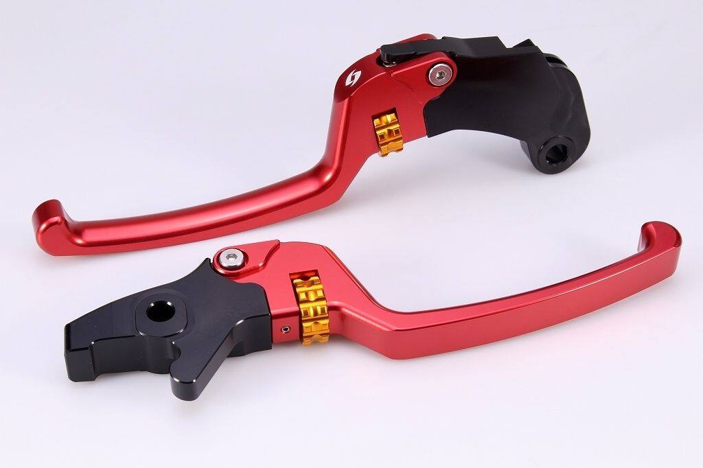 SPEEDRA スピードラ アジャスタブルレバーセット スタンダードタイプ 101 Scout Bobber Classic Sport RT Super INDIAN MOTORCYCLE インディアン ブレーキ・クラッチレバーセット ハンドル周辺パーツ ハンドル レバー本体カラー:レッド / アジャスターカラー:ゴールド|ウェビック 店