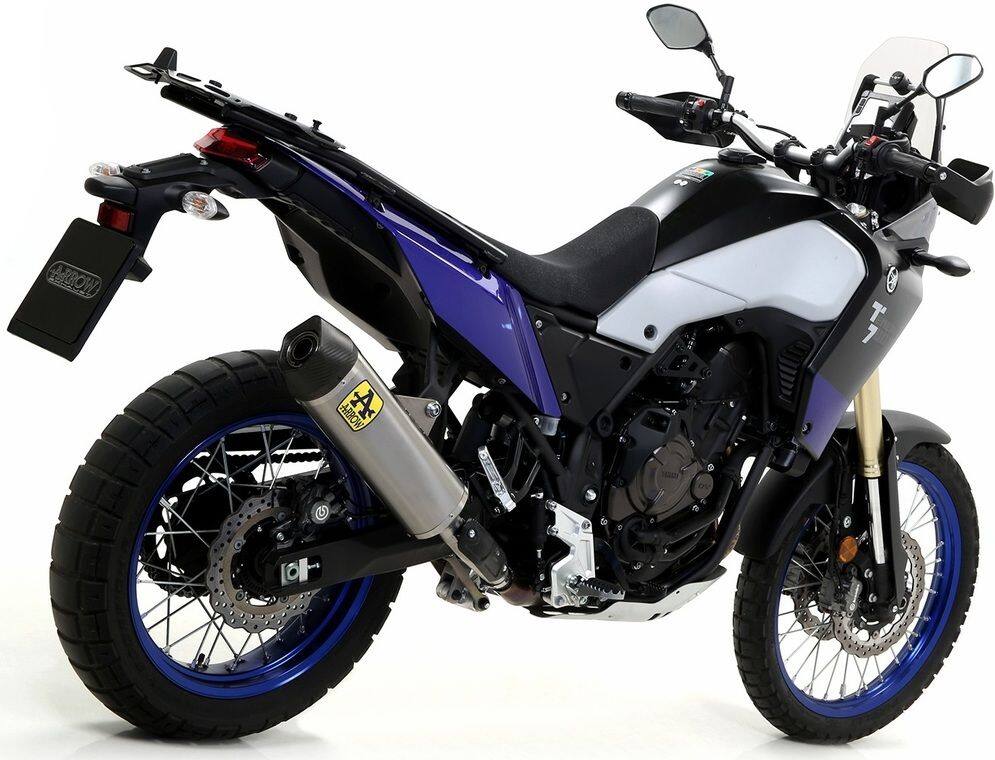 ARROW アロー Indy Race サイレンサー カーボンエンドキャップ付き Tenere 700 YAMAHA ヤマハ スリップオンマフラー マフラー サイレンサー材質:アルミニウム ダーク|ウェビック 店