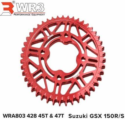 WR3 ダブルアールスリー Rear Sprocket GSX-R150 GSX-S150 SUZUKI スズキ ドリブンスプロケット・リアスプロケット 駆動系 Size:47T / Color:Red|ウェビック 店