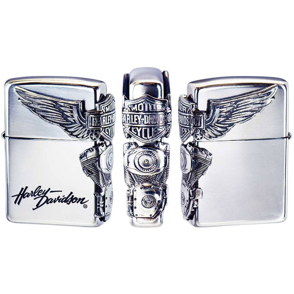 PENGUIN LIGHTER ペンギン点火装置 ZIPPO HARLEY-DAVIDSON HDP-スターリングしろがね色 サイドウィング コンロ・かがり火台・焼却装置