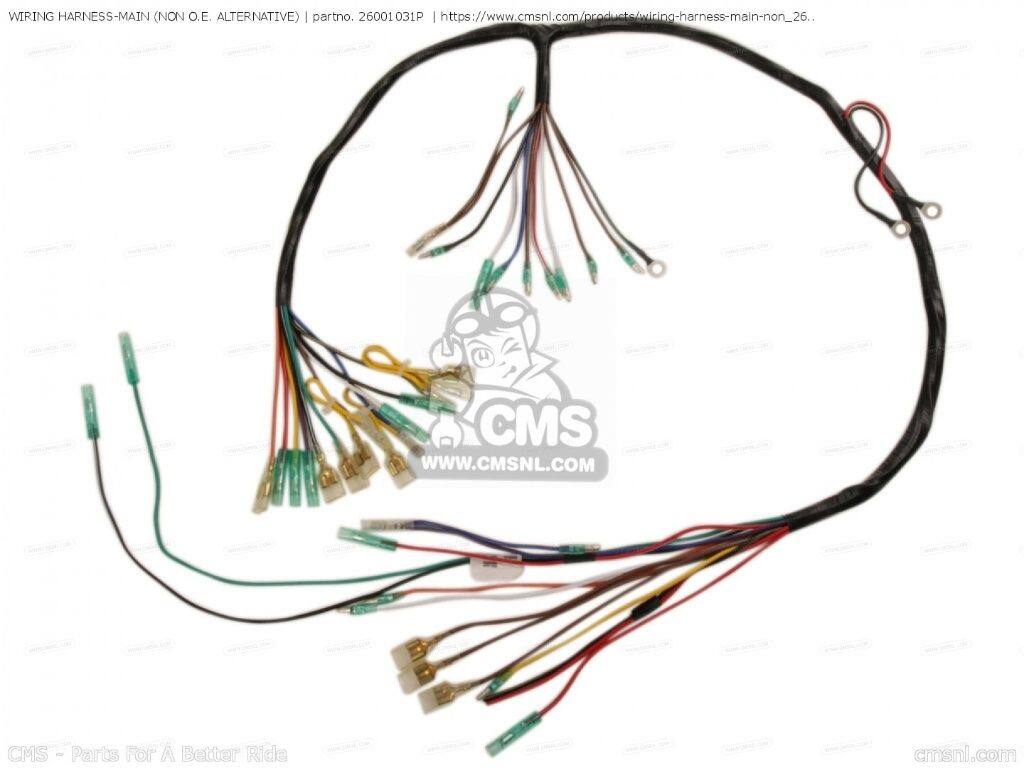 CMS シーエムエス (26001-032P) WIRING HARNESS-MAIN (NON O.E. ALTERNATIVE)［26001031P］ H1 MACH III H1A H1B H1D H1E H1F KH500A8 KAWASAKI カワサキ メインハーネス スイッチ・ハーネス関係 電装系｜ウェビック　店