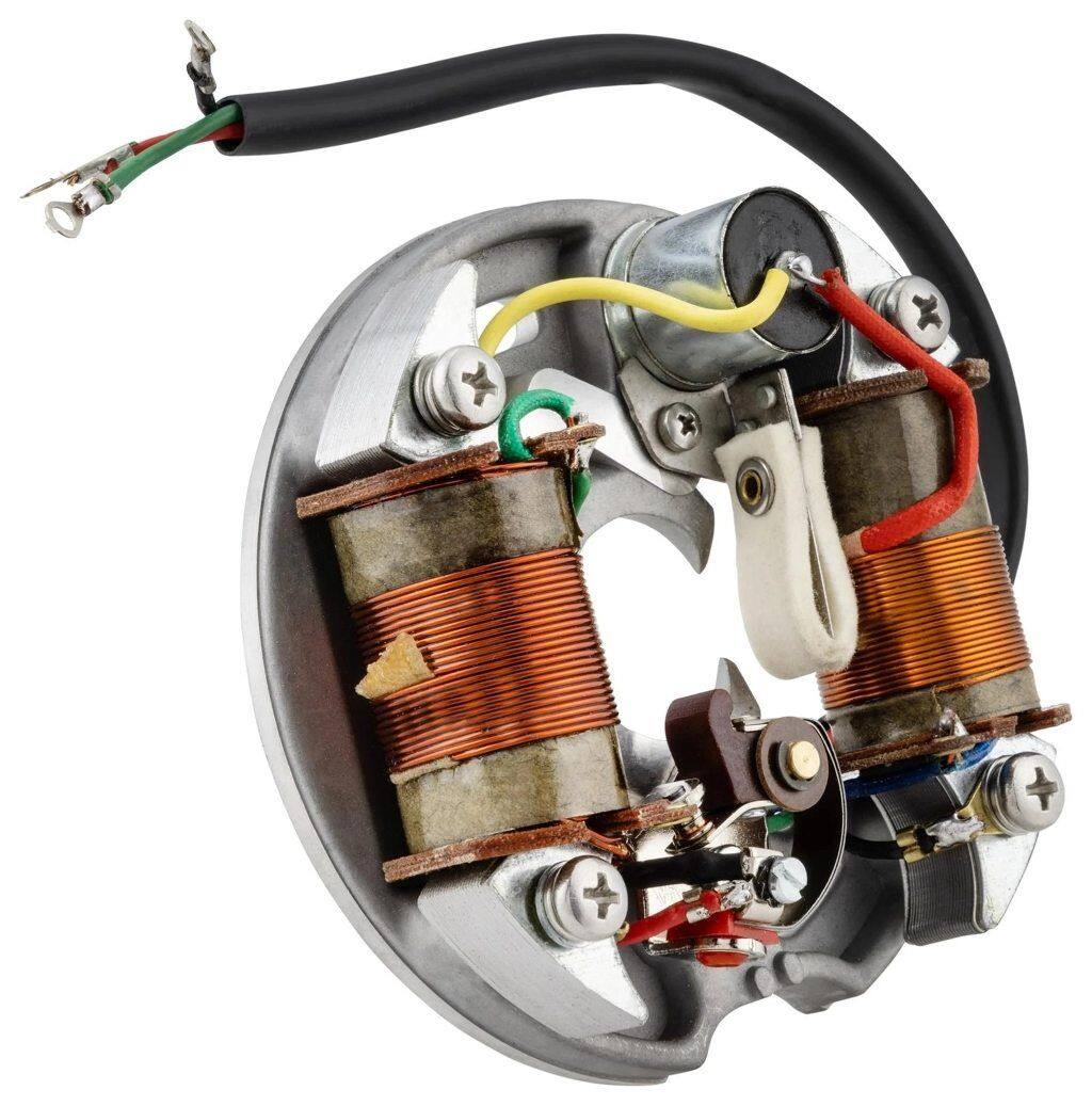 SIP Scootershop エスアイピー スクーターショップ 【SIP SPAREPARTS】 ステータープレート 6V／15W，強化ライティングコイル 50 R Special Vespa ベスパ オルタネーター・ジェネレーター 電装系｜ウェビック　店
