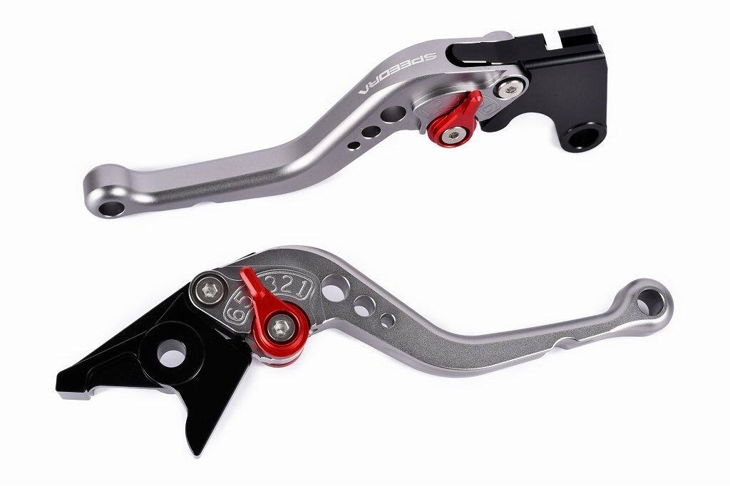 SPEEDRA スピードラ アジャストレバー スタンダードショート MT-09 SP XSR900 GP YZF-R9 YAMAHA ヤマハ ブレーキ・クラッチレバーセット ハンドル周辺パーツ ハンドル レバー本体カラー:マットチタン / アジャスターカラー:マットブラック|ウェビック 店