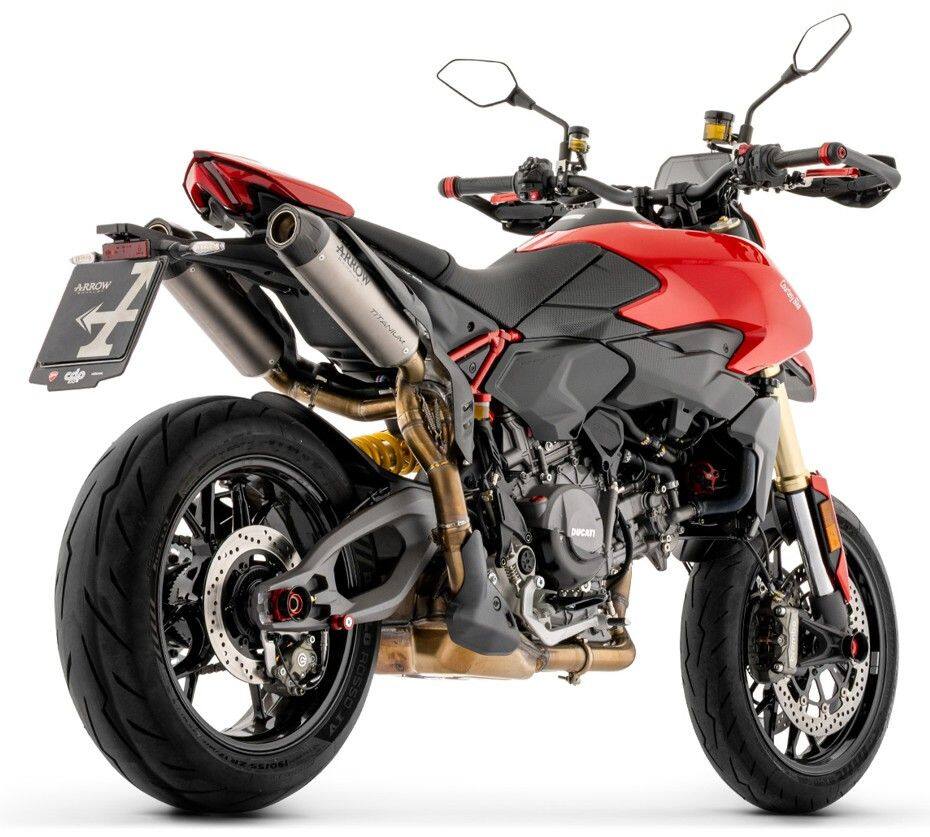 ARROW アロー Round-Sil チタン道路承認サイレンサー (右&左) カービーエンドキャップ付き Hypermotard V2 SP DUCATI ドゥカティ スリップオンマフラー マフラー|ウェビック 店