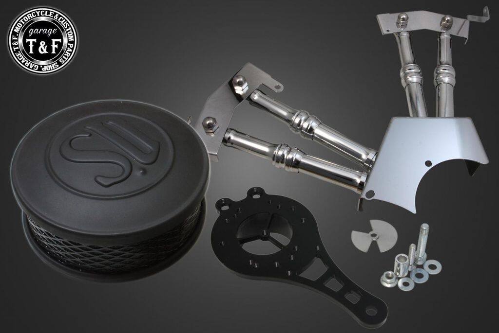 Garage T&F ガレージ SU&プッシュロッドカバーセット ドラッグスター250 YAMAHA ヤマハ エアクリーナーキット 吸気関連 エンジン エアクリーナーカラー:マットブラック|ウェビック 店