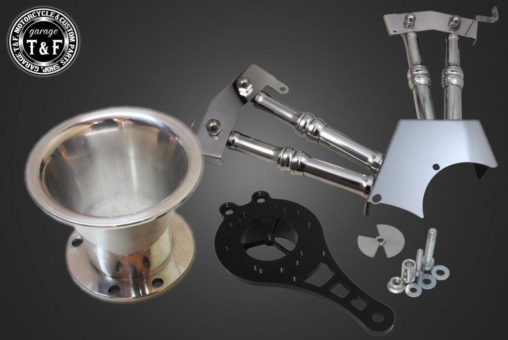 Garage T&F ガレージ ファンネル＆プッシュロッドカバーセット ドラッグスター250 YAMAHA ヤマハ エアクリーナーキット 吸気関連 エンジン｜ウェビック　店