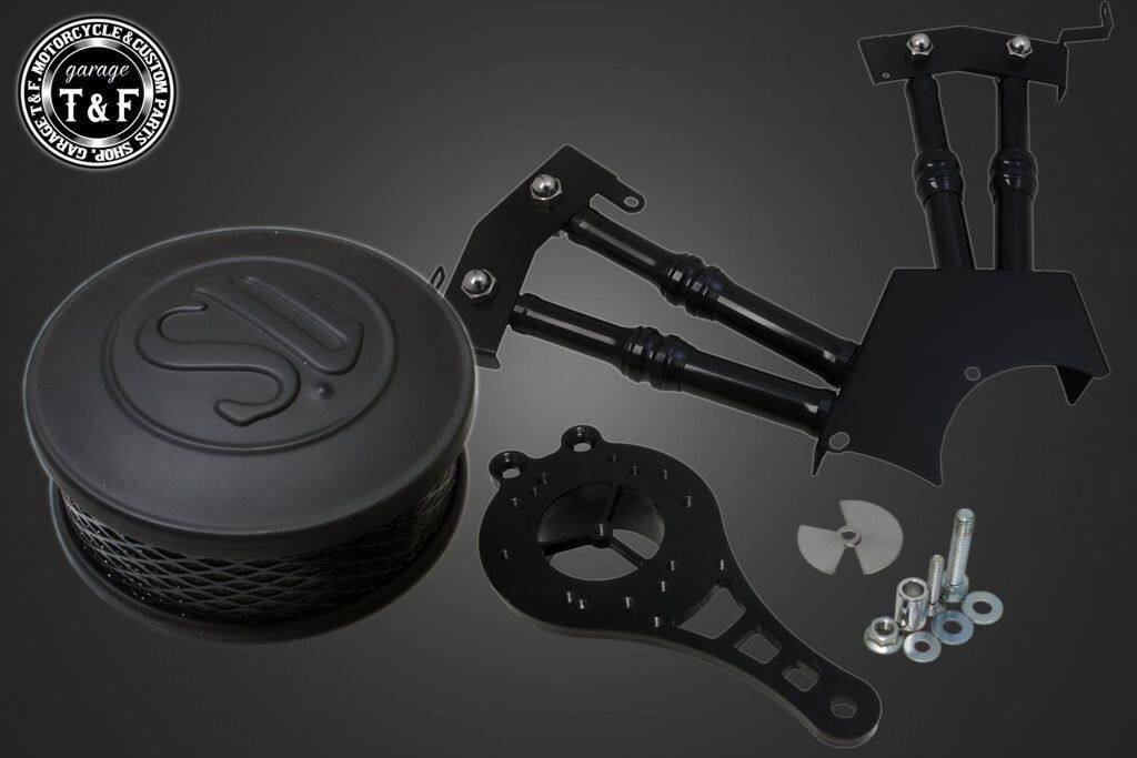Garage T&F ガレージ SU&プッシュロッドカバーセット ドラッグスター250 YAMAHA ヤマハ エアクリーナーキット 吸気関連 エンジン エアクリーナーカラー:マットブラック|ウェビック 店