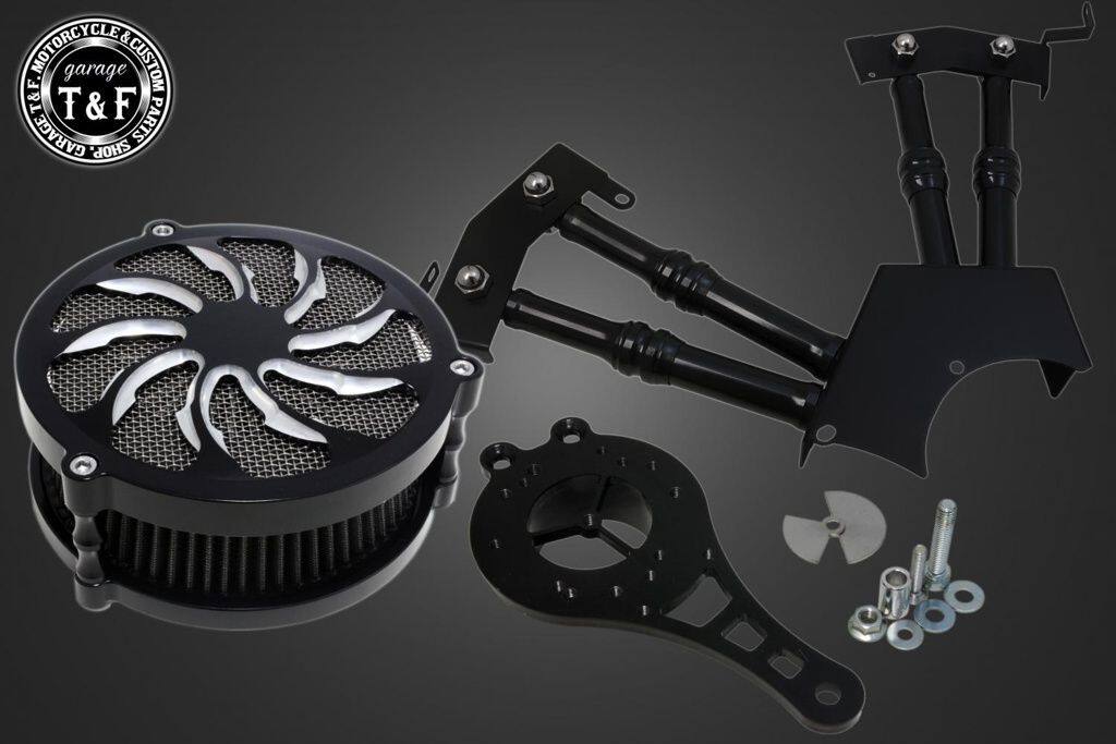 Garage T&F ガレージ ラグジュアリーエアクリーナー&プッシュロッドカバーセット ドラッグスター250 YAMAHA ヤマハ エアクリーナーキット 吸気関連 エンジン エアクリーナーカラー:コントラスト / エアクリーナータイプ:ラグジュアリータイフーン|ウェビック 店