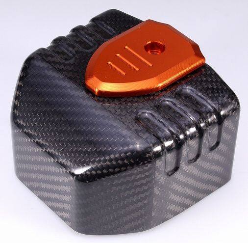 SPEEDRA スピードラ コイルカバー HARLEY-DAVIDSON ハーレーダビッドソン サイドカウル・サイドカバー カウル関連 外装 カーボンタイプ：綾織り艶あり / アルミカバーカラー：オレンジ｜ウェビック　店