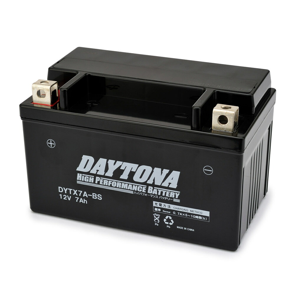 DAYTONA デイトナ ハイパフォーマンスバッテリー 液入り充電済 【DYTX7A-BS】 HONDA ホンダ KAWASAKI カワサキ SUZUKI スズキ YAMAHA ヤマハ 鉛系バッテリー バッテリー関連