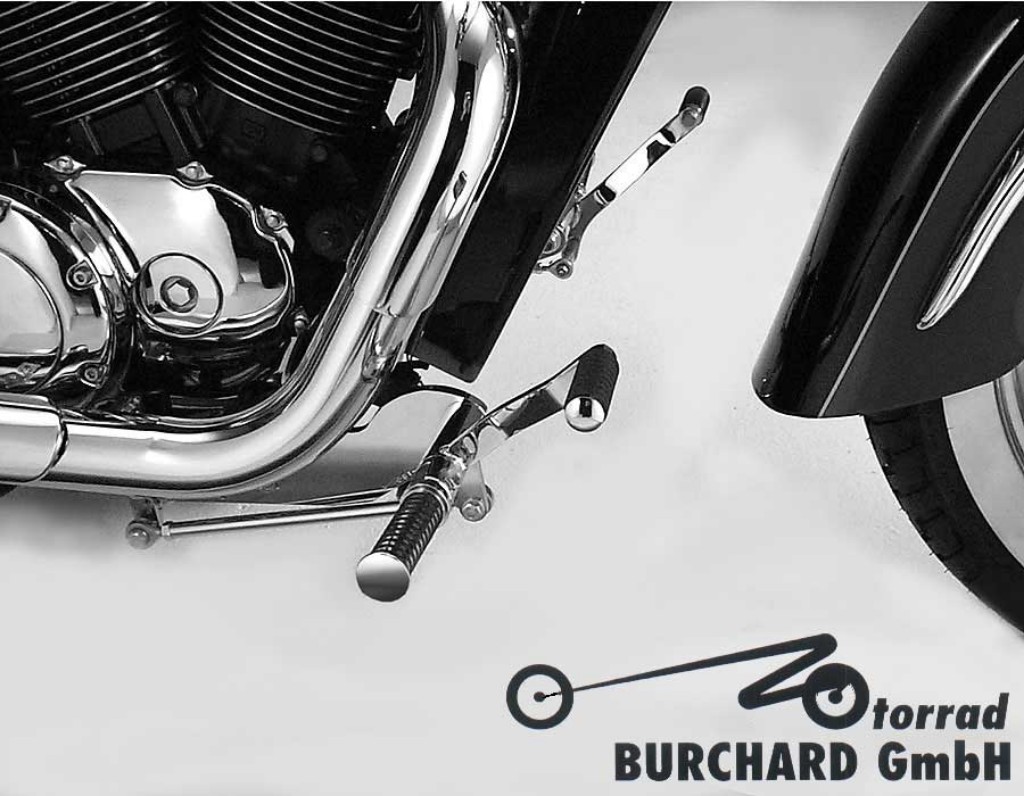 MOTORRAD BURCHARD モトラッド バーチャード Forward Controls Kit 19cm forward TUV  Footpeg and Lever Design：Sundance Look smooth Levers / Surface：Black Shiny  VT 