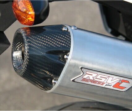 RSV アールエスブイ 4ストシリーズIII カーボンエンド サイレンサー DJEBEL125 [ジェベル] DJEBEL200 SX125 SX200 SUZUKI スズキ スリップオンマフラー マフラー｜ウェビック　店