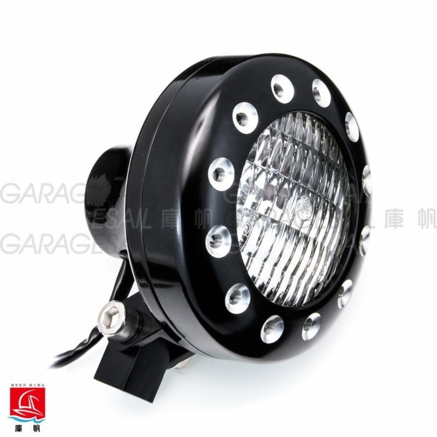 GarageSaiL ガレージセイル 4.5\' clock Headlight ヘッドライト 灯火類 電装系 レンズカラー：Black shell CLEAR glass