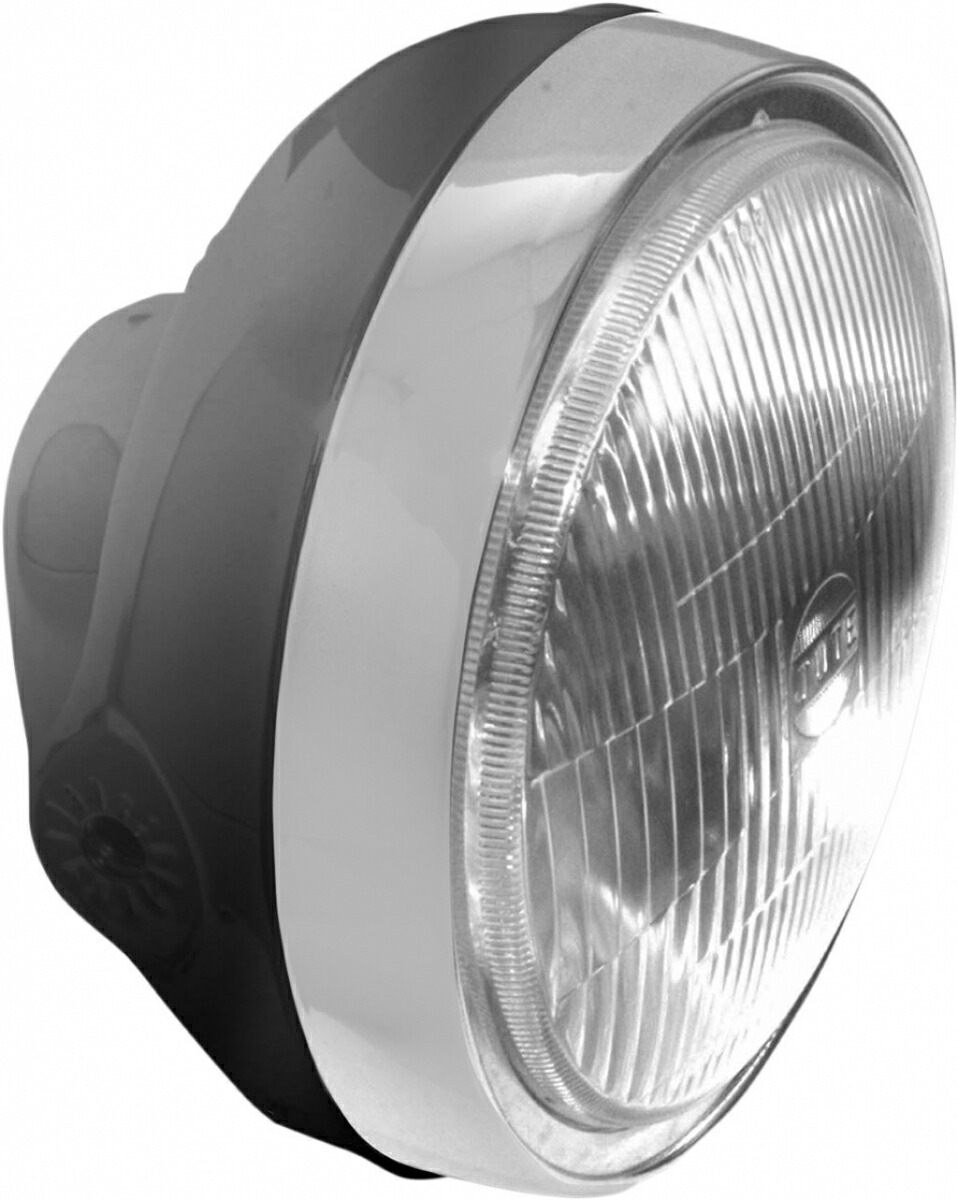 EMGO エムゴ HEADLAMP SIDEMOUNT ヘッドライト 灯火類 電装系 Housing／Stem Color：Black，Chrome [2001-0819]