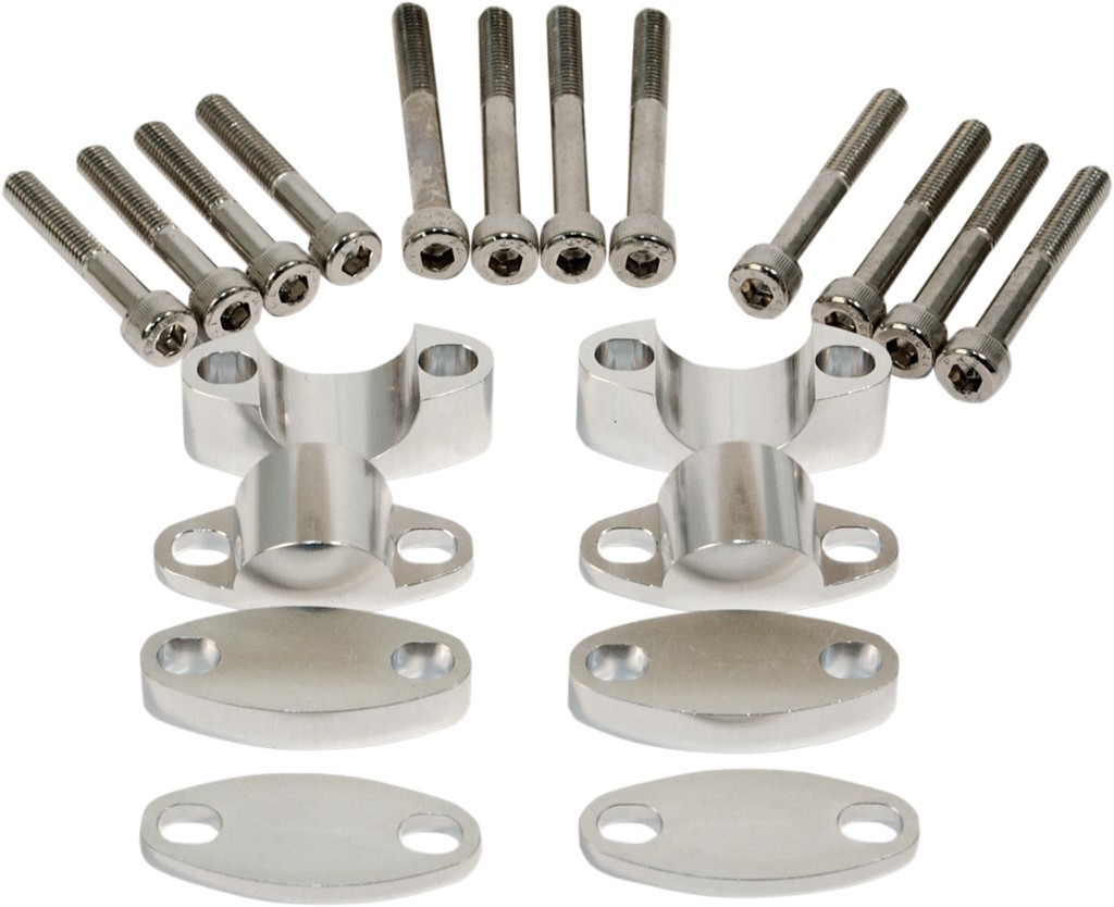 EMGO エムゴ RISER KIT H／BAR 1 1／8 ハンドルポスト・ハンドルライザー ハンドル周辺パーツ ハンドル Color：Silver(Finish：Polished) [0602-0788]｜ウェビック　店