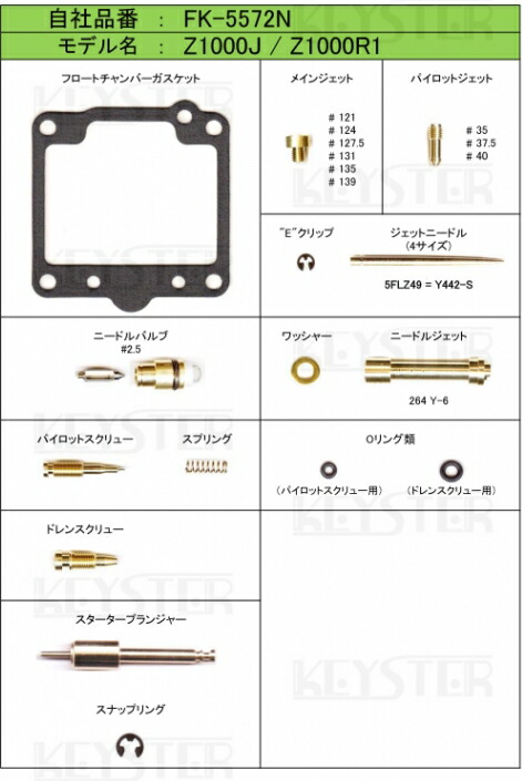 KEYSTER キースター キャブレター燃調キット オーバーホールセッティングパーツセット Z1000J Z1000R KAWASAKI カワサキ  日本最大級