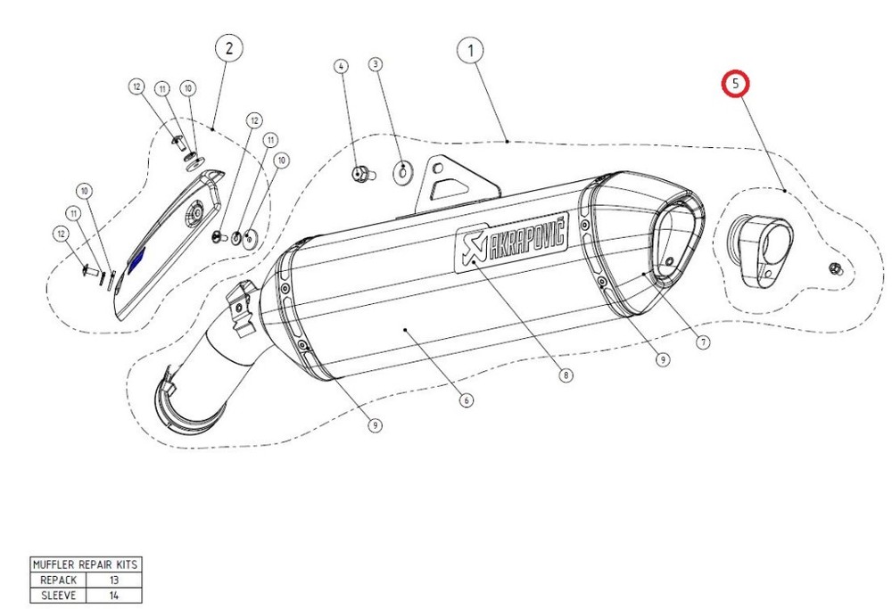 AKRAPOVIC アクラポビッチ 【リペアパーツ】V-TUV128 insert SS R1200GS ADVENTURE BMW バッフル・インナーサイレンサー マフラー