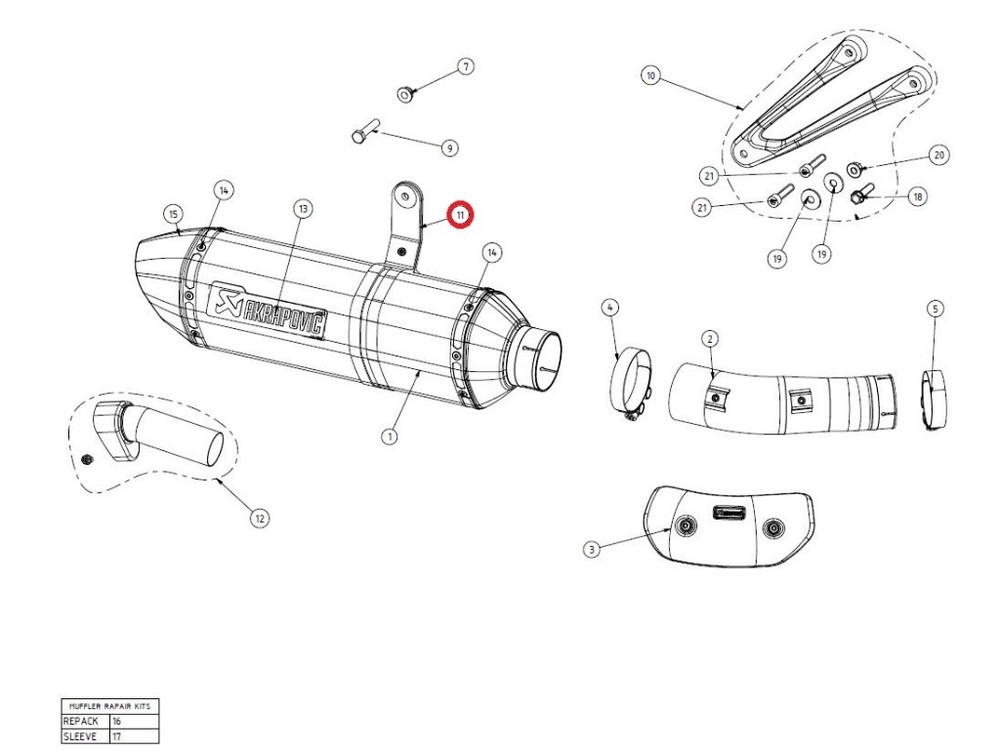AKRAPOVIC アクラポビッチ 【リペアパーツ】P-MCCR24 muffler clamp ca S1000RR BMW サイレンサーバンド マフラー