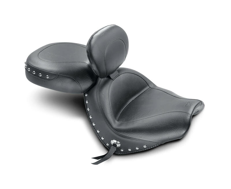 MUSTANG マスタング ツーリングツーピースワイドワイドシート ドライバーバックレスト付き (Wide Touring Two-Piece Seat with Driver Backrest)【SEAT WD VIN DBR VTX13C】 VT1300CR Stateline 2004 - 2009 VT1300CS Sabre VT1300CT Interstate VT1300CX Fury シート 外装｜ウェビック　店