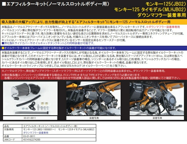 エアフィルターキット スペシャルパーツ武川 ノーマルスロットル