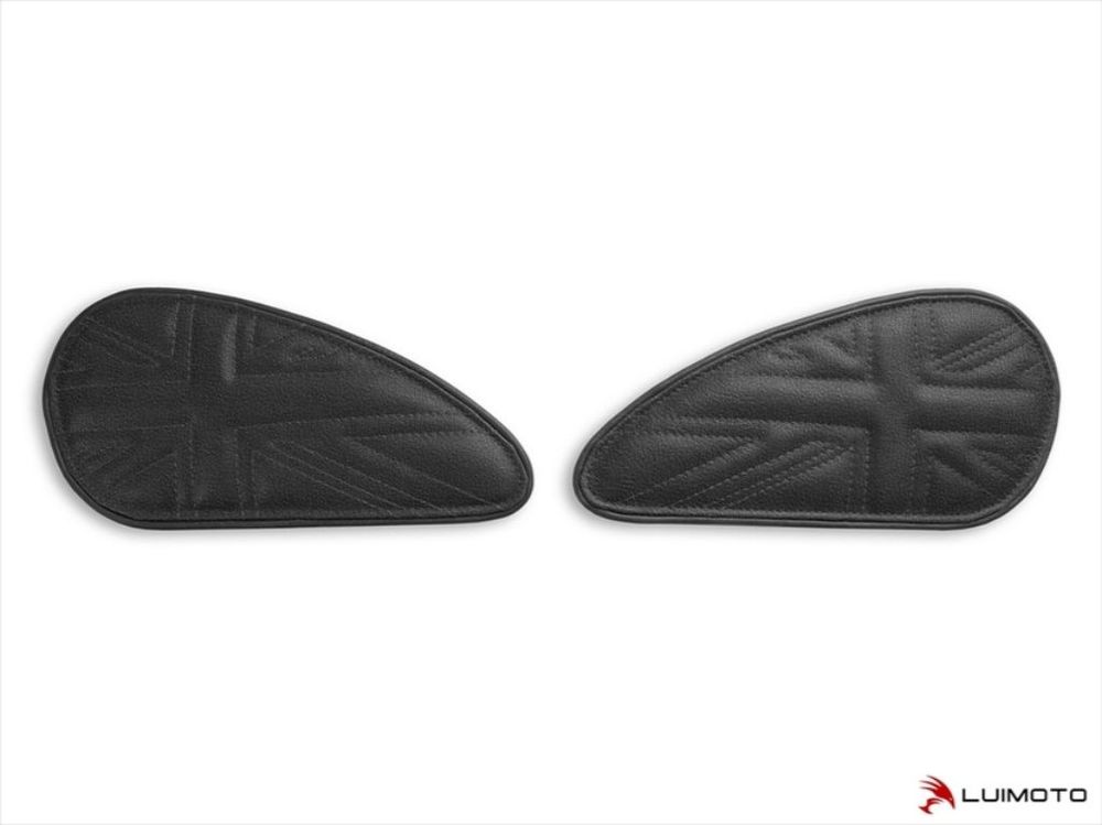 LUIMOTO ルイモト タンクリーフ Union Jack (ユニオンジャック) SCRAMBLER THRUXTON BONNEVILLET100 BONNEVILLE TRIUMPH トライアンフ ニーグリップパッド タンク関連 外装 カラー：ビンテージブラック、TEC-GRIP｜ウェビック　店