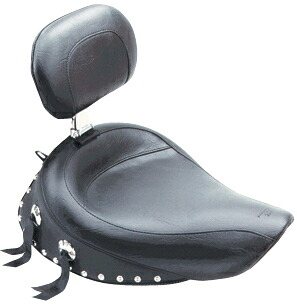 MUSTANG マスタング ツーリングワイドスタッド ソロシート ドライバーバックレスト付き (Wide Touring Studded Solo Seat with Driver Backrest)【SEAT WDSTD SOL DBR6-17FXD】 HARLEY-DAVIDSON ハーレーダビッドソン シート シート関連 外装｜ウェビック　店 70,036円