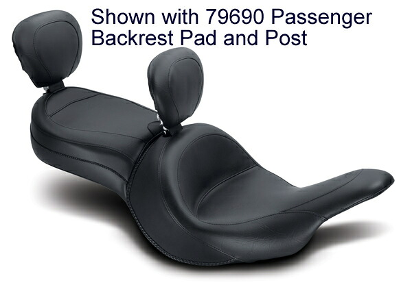 MUSTANG マスタング ワンピースヴィンテージツーリングワイド ドライバーバックレスト/タンデムバックレストレシーバー付き (One-piece Wide Vintage Touring with Driver Backrest and Passenger Receiver)【SEAT WIDEVNTG W/DBR VQERO】 KAWASAKI カワサキ シート 外装