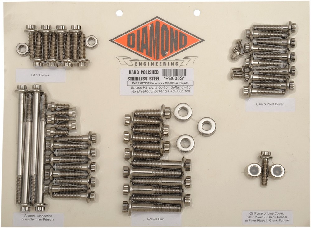 DIAMOND ENGINEERING ダイアモンドエンジニアリング ボルトキットエンジン 06-17DYNA 【BOLT KIT ENGINE [2401-0248]】 HARLEY-DAVIDSON ハーレーダビッドソン クランクケースボルト エンジンパーツ エンジン｜ウェビック　店
