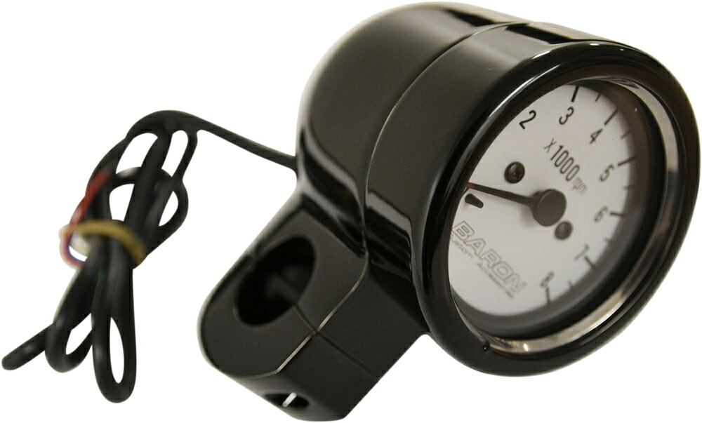 BARON バロン タコメーター 補修ブラック ホワイト FACE付き 【TACH REPL BLK W／WHT FACE [2211-0134]】 メーター・インジケーター関係 電装系｜ウェビック　店