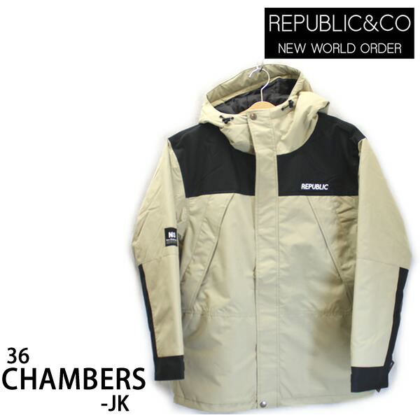 【4/9まで★3000円以上で300円OFFクーポン】処分価格！！REPUBLIC リパブリック スノーボード ウェア 36CHAMBERS -jacket / KHAKI (23-24 2024) スノーボード　ジャケット 【C1】