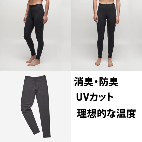 ファーストレイヤーレディースLEBENTルベントWsCORE260BOTTOMミッドウェイトパンツBLACKスノーボードスキーインナーウエアC1w75