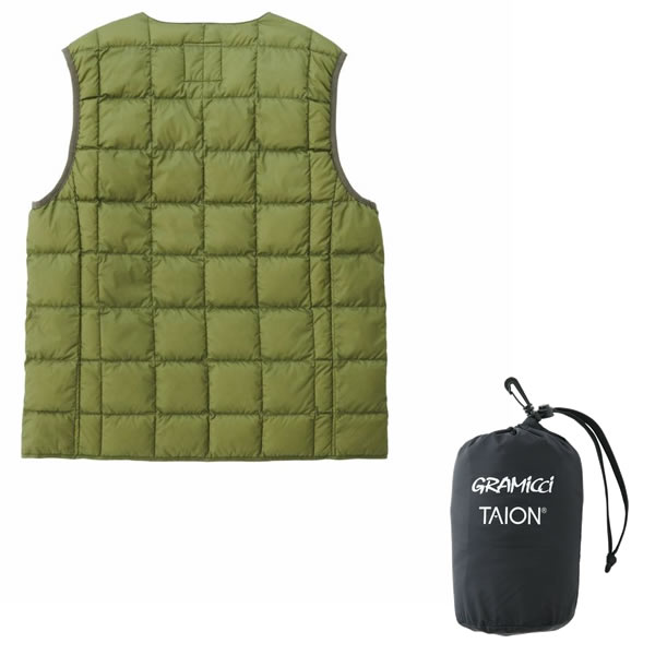 リアル グラミチ GRAMICCIxTAION INNER VEST タイオン OLIVE インナーベスト G2FUJ083TG ダウンベスト メンズ  GRAMICCI www.viksjoen.no