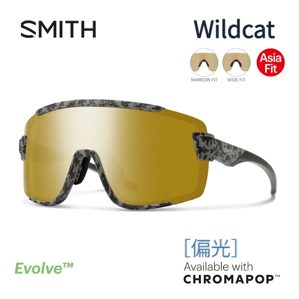 【4/9まで★3000円以上で300円OFFクーポン】スミス サングラス 偏光 smith wildcat Matte Gray Marble (CP Polarized Bronze Mirror)クロマポップレンズ アジアフィット SMITH 日本正規品【C1】