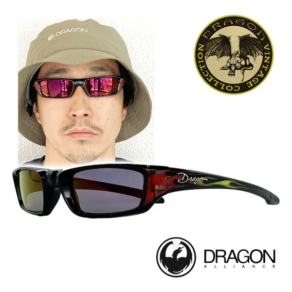 【17日9:59まで★3000円以上で300円OFFクーポン】ドラゴン サングラス TRAP BLACK FLAME / GREY ION (FLAME) (MADE IN USA) dragon サングラス【C1】
