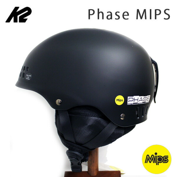 【4/9まで★3000円以上で300円OFFクーポン】k2 ヘルメット Phase MIPS / BLACK (24-25 2025) スキー スノーボード ヘルメット ダイヤル式【C1】