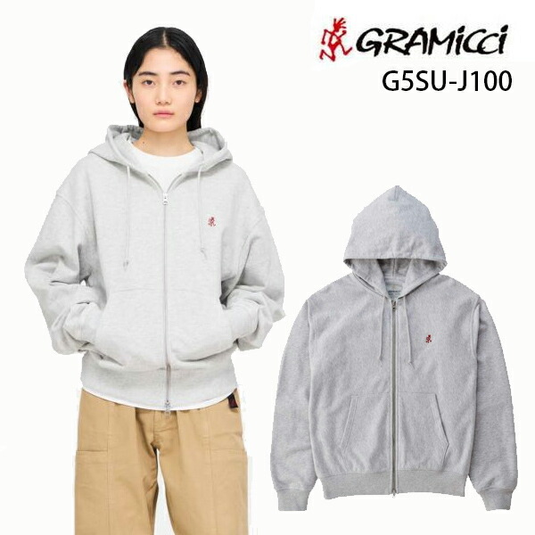 【7/25まで★3000円以上で300円OFFクーポン】グラミチ パーカー●XLサイズのみ ONE POINT ZIP HOODED SWEATSHIRT ワンポイントジップフーデッドスウェットシャツ HEATHER ASH (G5SU-J100) gramicci メンズ 【C1】｜スキー用品　WEBSPORTS