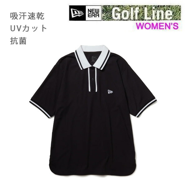 【4/9まで★3000円以上で300円OFFクーポン】ニューエラ ゴルフウェア Women's 半袖 ポロシャツ Line ブラック (14391461) ニューエラゴルフレディース NEWERA GOLF 日本正規品