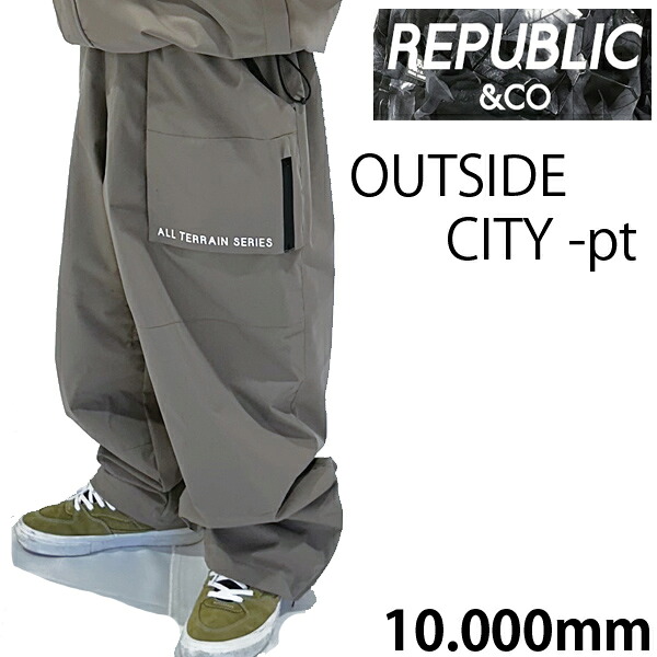 【7/25まで★3000円以上で300円OFFクーポン】●処分価格！！REPUBLIC 　リパブリック　スノーボード ウェア OUTSIDE CITY -pant / MOCHA ワイド　太い パンツ (2026,25-26) スノーボード　 【C1】｜スキー用品　WEBSPORTS