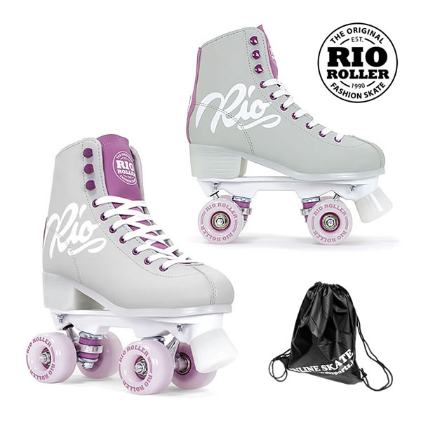 【4/9まで★3000円以上で300円OFFクーポン】RIO ROLLER クワッドスケート SCRIPT Grey×Purple ローラースケート 【smtb-k】[%OFF]【楽ギフ_包装】