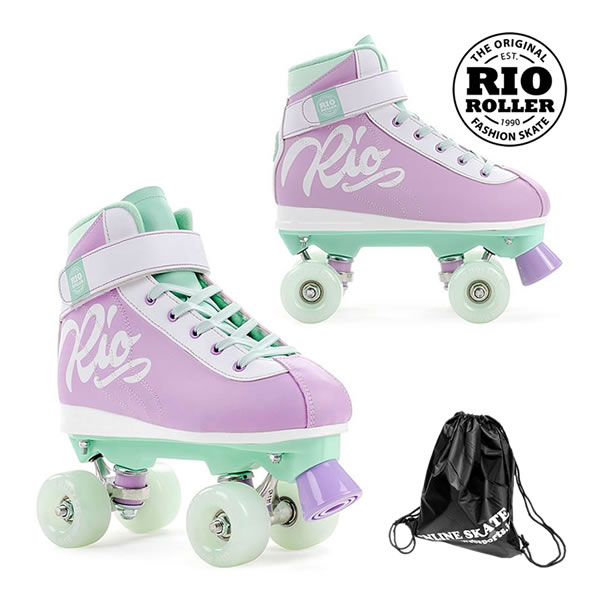 【4/9まで★3000円以上で300円OFFクーポン】RIO ROLLER クワッドスケート MILKSHAKE Mint-Berry (Purple-Green) RIO130 ローラースケート 【smtb-k】[%OFF]【楽ギフ_包装】
